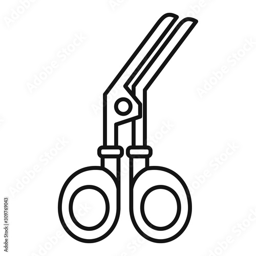 Medical scissors icon. Outline medical scissors vector icon for web design isolated on white background
