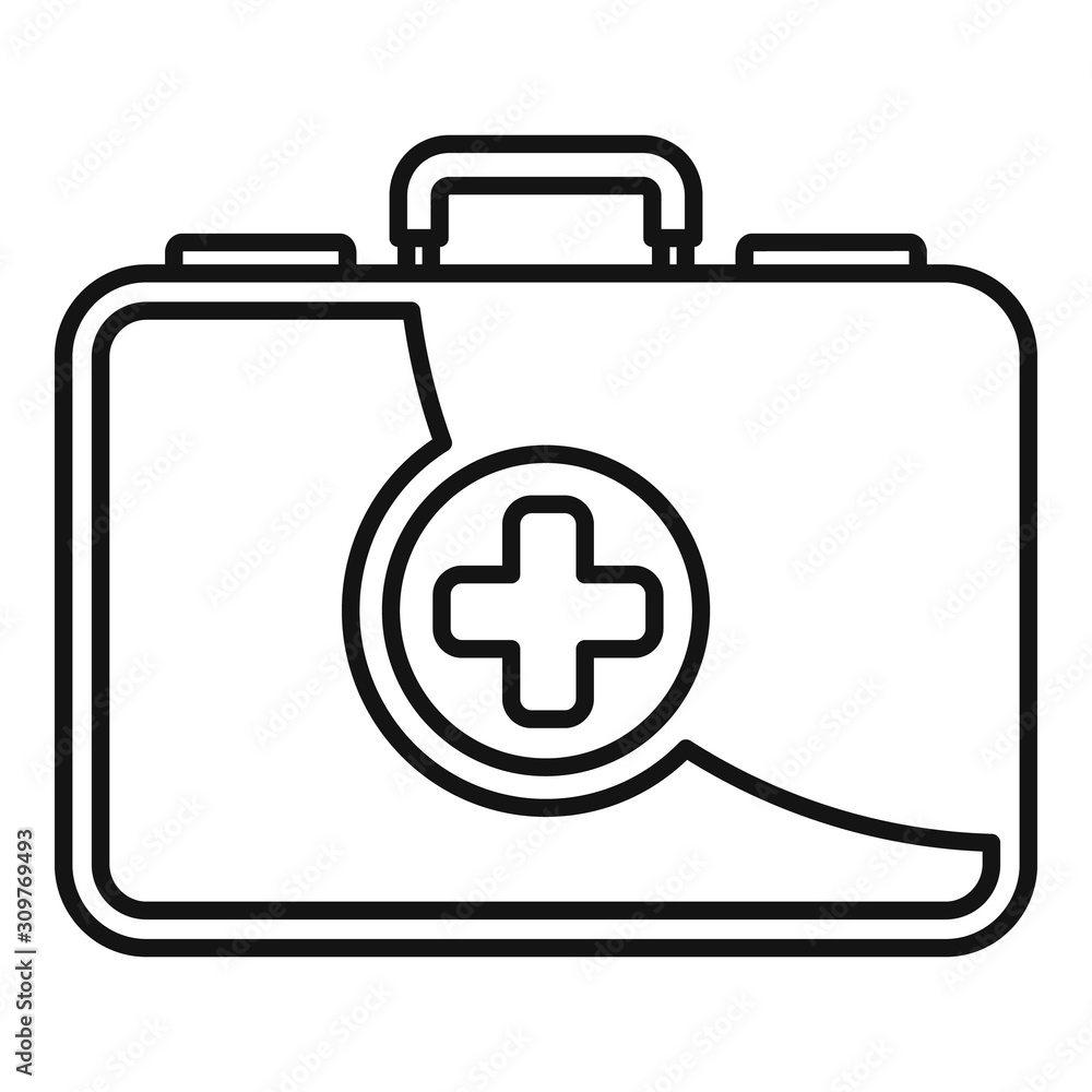 First aid kit icon. Outline first aid kit vector icon for web design isolated on white background First aid kit icon. Outline first aid kit vector icon for web design isolated on white background