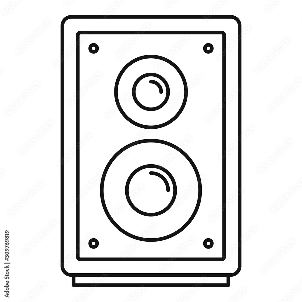 Music speaker icon. Outline music speaker vector icon for web design isolated on white background Music speaker icon. Outline music speaker vector icon for web design isolated on white background