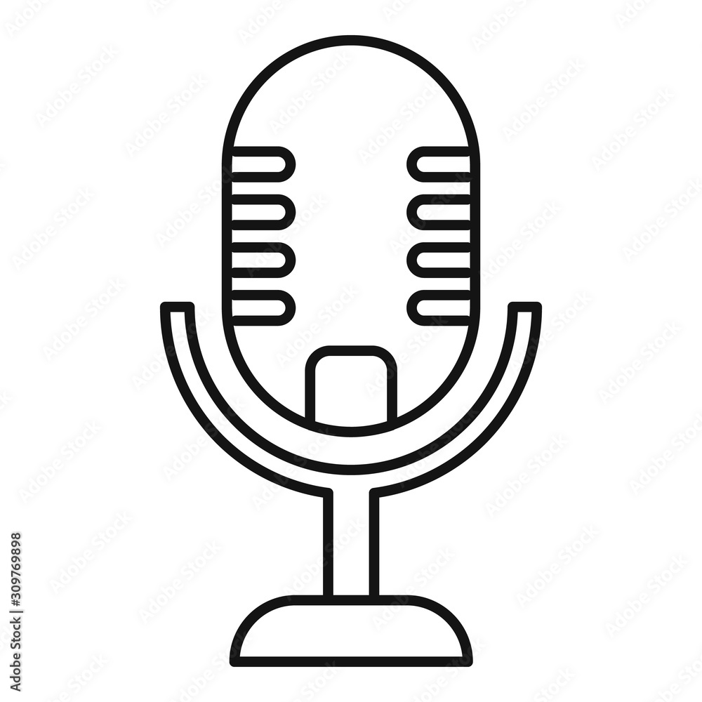Studio microphone icon. Outline studio microphone vector icon for web design isolated on white background Studio microphone icon. Outline studio microphone vector icon for web design isolated on white background