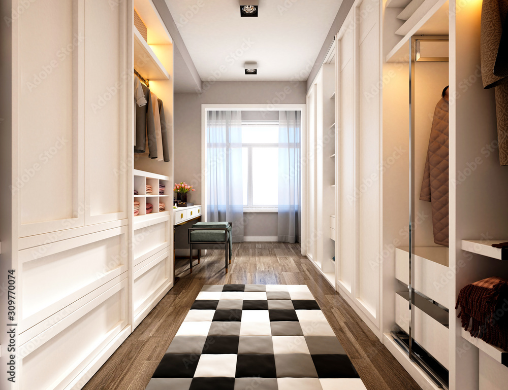 3d render of luxury home wardrobe Stock Illustration | Adobe Stock
