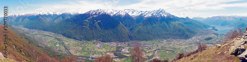 Panorama of the Bassa Valtellina from Talamona to Lake Como photo