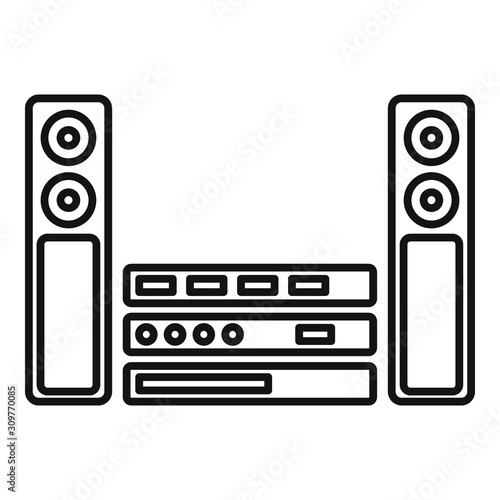 Sound system icon. Outline sound system vector icon for web design isolated on white background