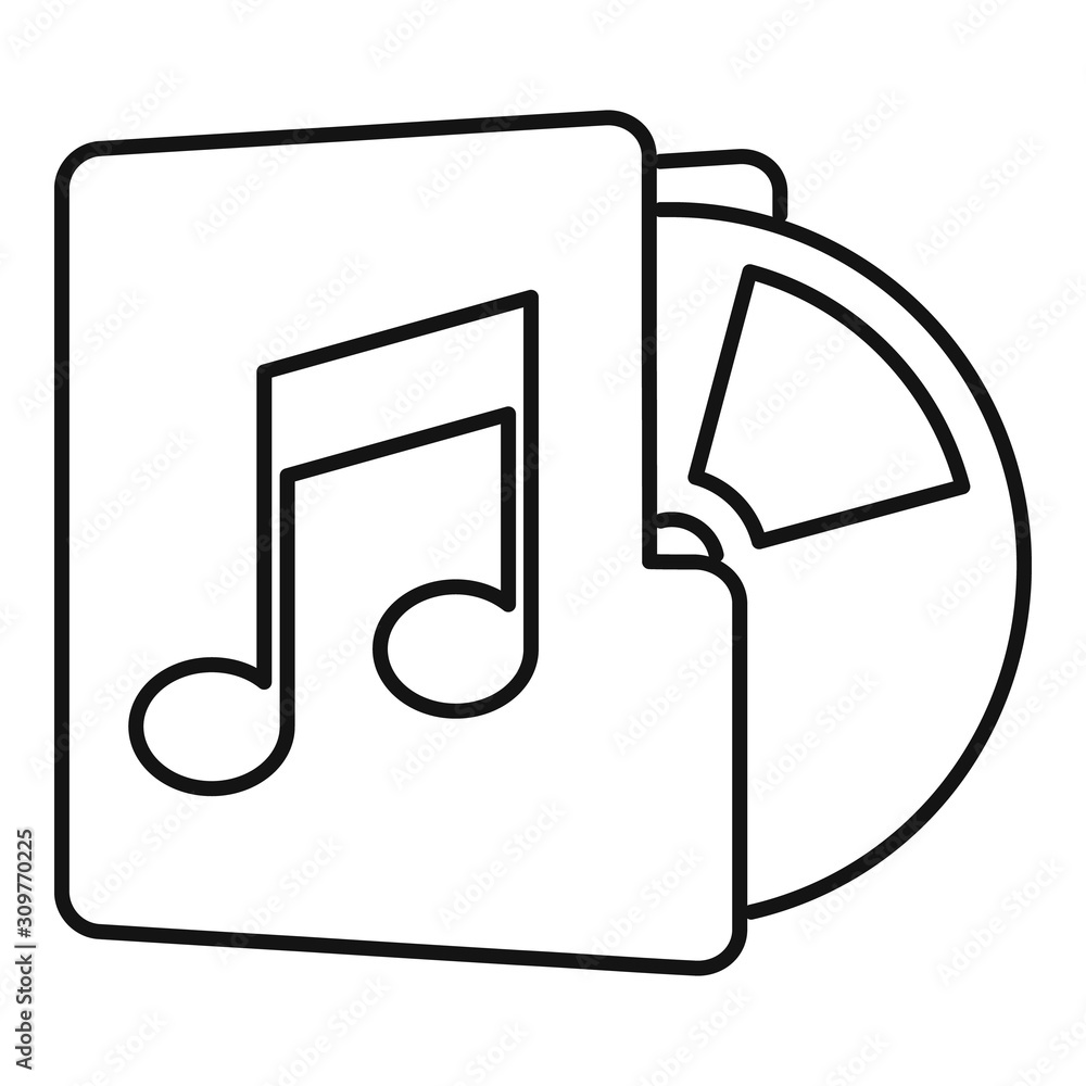 Music folder icon. Outline music folder vector icon for web design isolated on white background Music folder icon. Outline music folder vector icon for web design isolated on white background