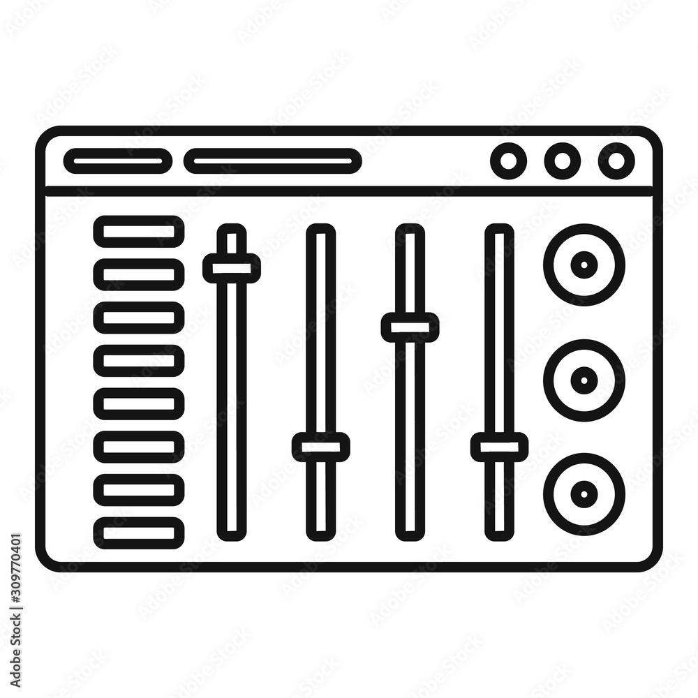 Equalizer program icon. Outline equalizer program vector icon for web