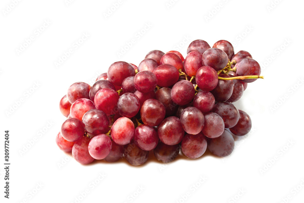 Red grape Pink bunch on white background Red grape Pink bunch on white background