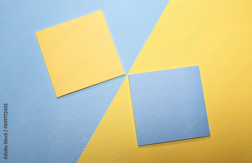 Blue yellow sticky note paper Blue yellow sticky note paper