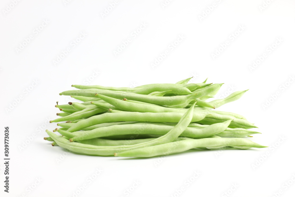 String beans , green beans on white background String beans , green beans on white background