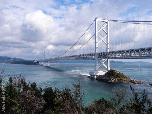 The Onaruto Bridge, a suspension bridge in Japan, over the Naruto Strait © E.Richard