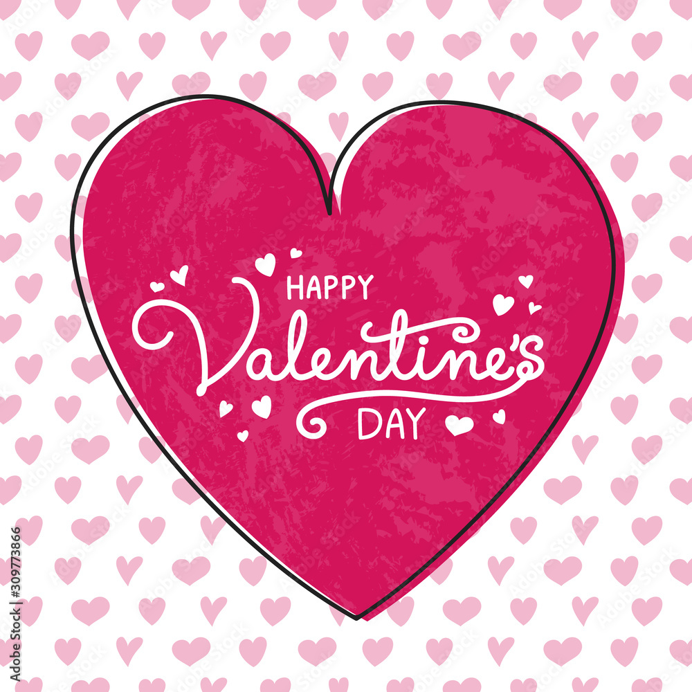 Valentine's Day - concept of a hand written text with decorations. Vector