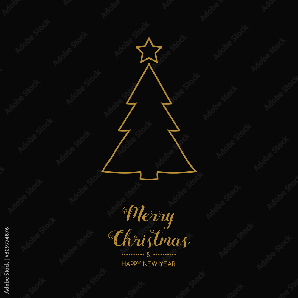 Fototapeta premium Christmas tree with with hand drawn elements. Vector.
