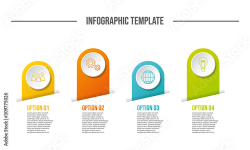 Company milestone with business icons - company timeline. Vector