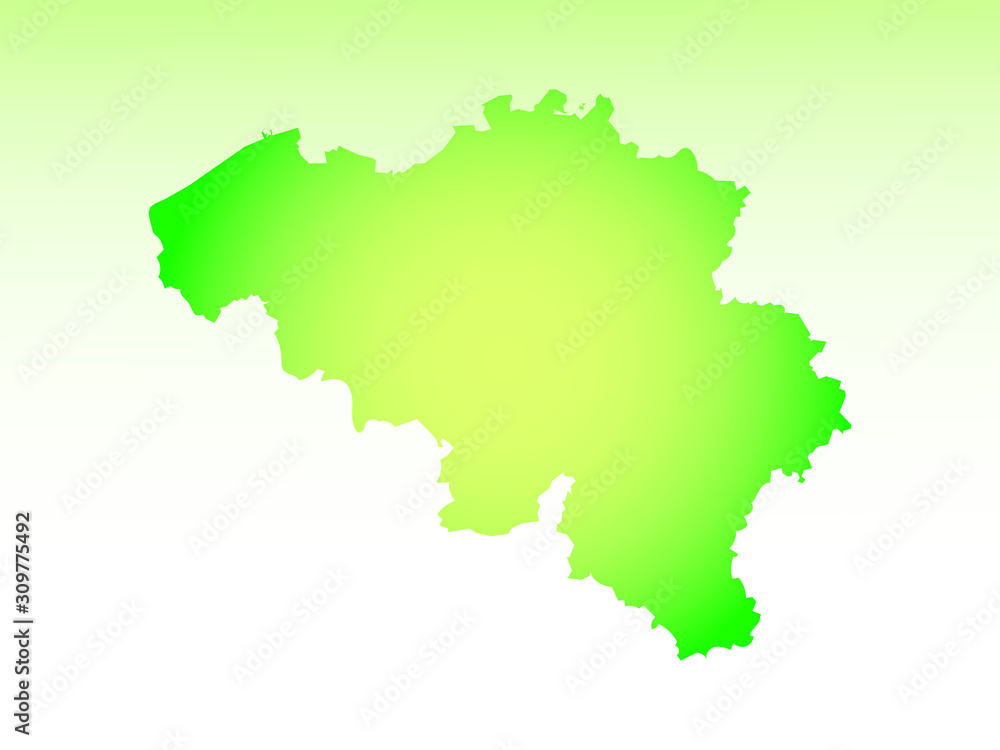 Belgium map using green color with dark and light effect vector on light background illustration