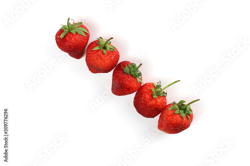 Strawberries on  white background