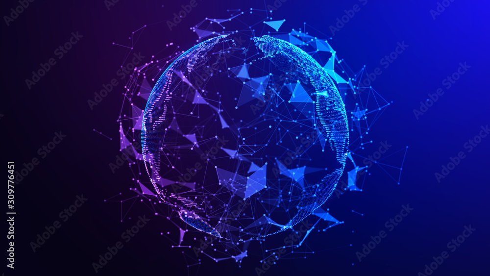 Global network connection. Concept background with planet Earth. Internet and technology. Blue background. 3d illustration. Global network connection. Concept background with planet Earth. Internet and technology. Blue background. 3d illustration.