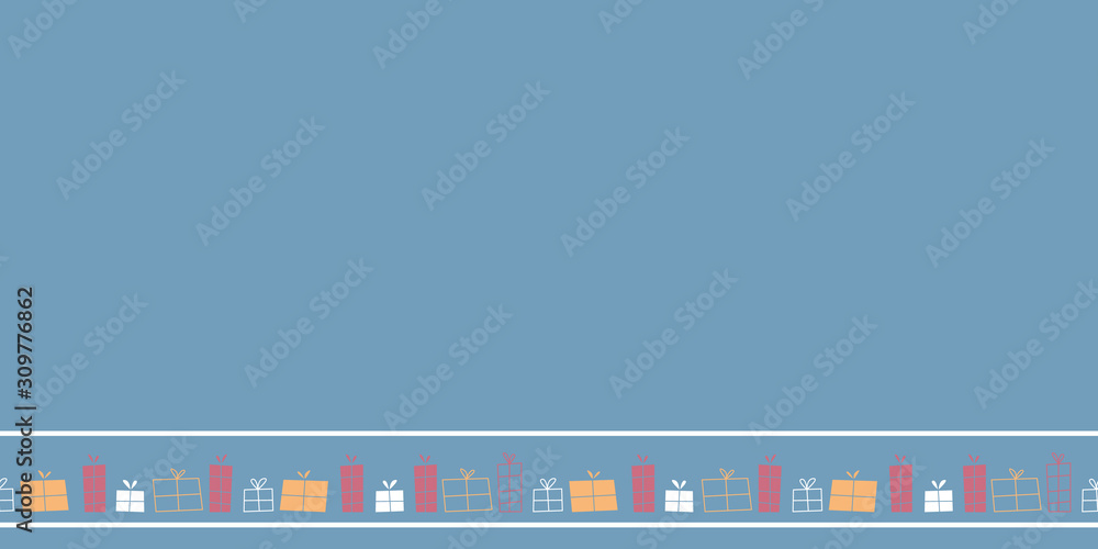 Christmas Parcel Gift Box Vector seamless Border Christmas Parcel Gift Box Vector seamless Border