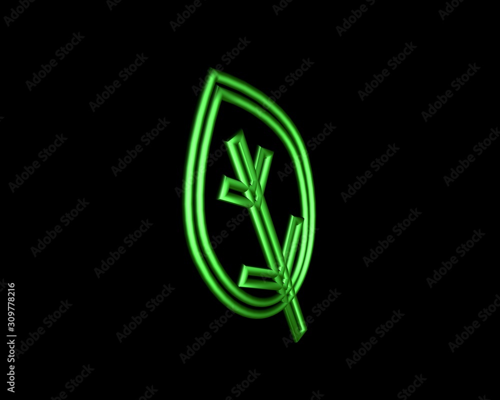 3d illustration of tree icon leaf 3d illustration of tree icon leaf
