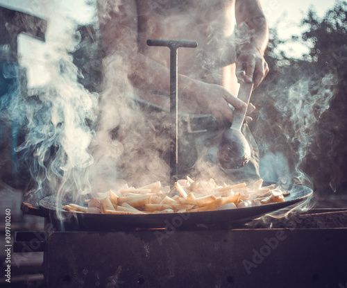 man preparing a meal