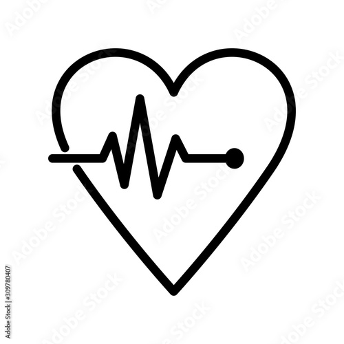 Hearth Pulse Icon Vector Simple Design