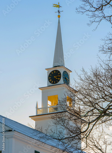 Church steeple sunset