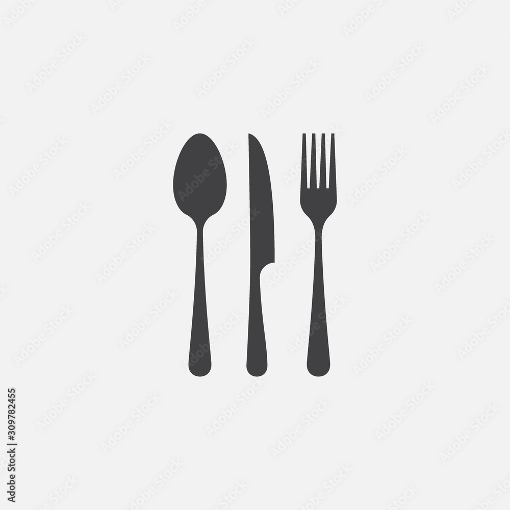 Spoon, Fork and Knife icon, Crossed symbol, restaurant Flat Vector illustration, Restaurant Symbol, cooking icon vector Spoon, Fork and Knife icon, Crossed symbol, restaurant Flat Vector illustration, Restaurant Symbol, cooking icon vector