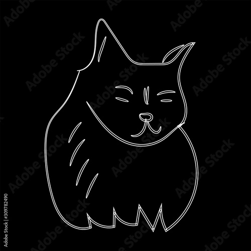 Artistic design drawing sketch cartoon strict catCute hand drawn vector illustration of a cat photo