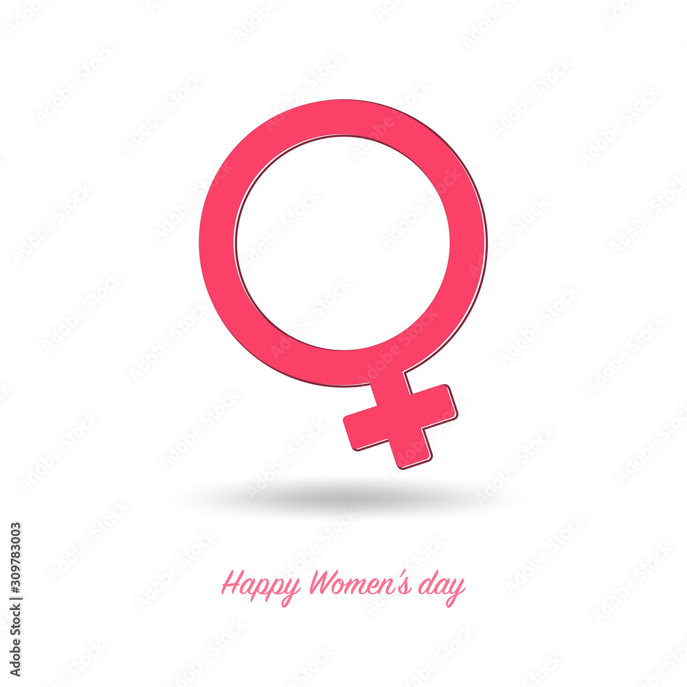 International women's day poster. Woman sign on white template background and Happy Mother's Day, vector illustration International women's day poster. Woman sign on white template background and Happy Mother's Day, vector illustration