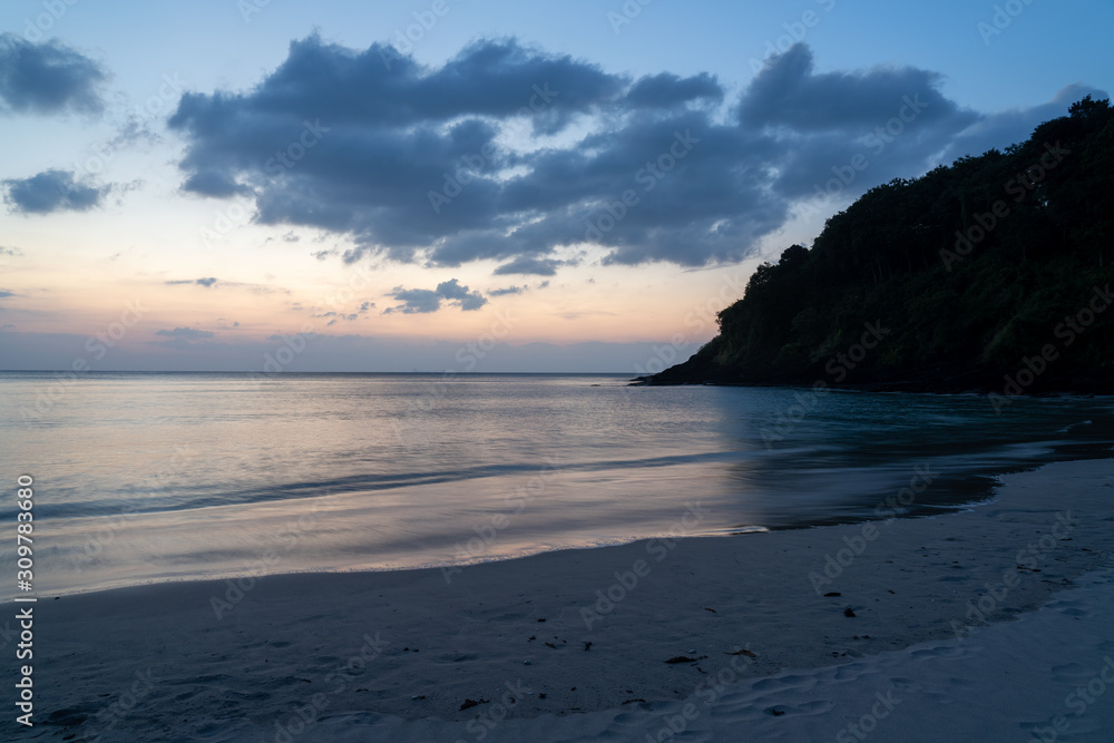 View from a beach in Koh Lanta after sunset