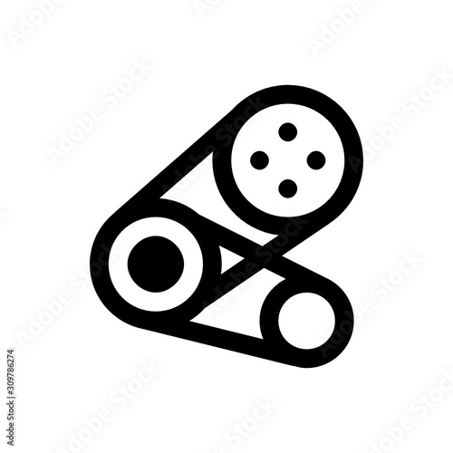 Car engine belt icon with line style