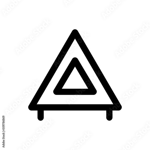 Emergency triangle road icon with line style