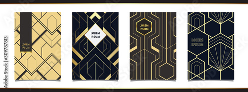 templates in art deco style for luxury products vector.