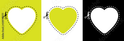 Coeur à découper avec ciseaux