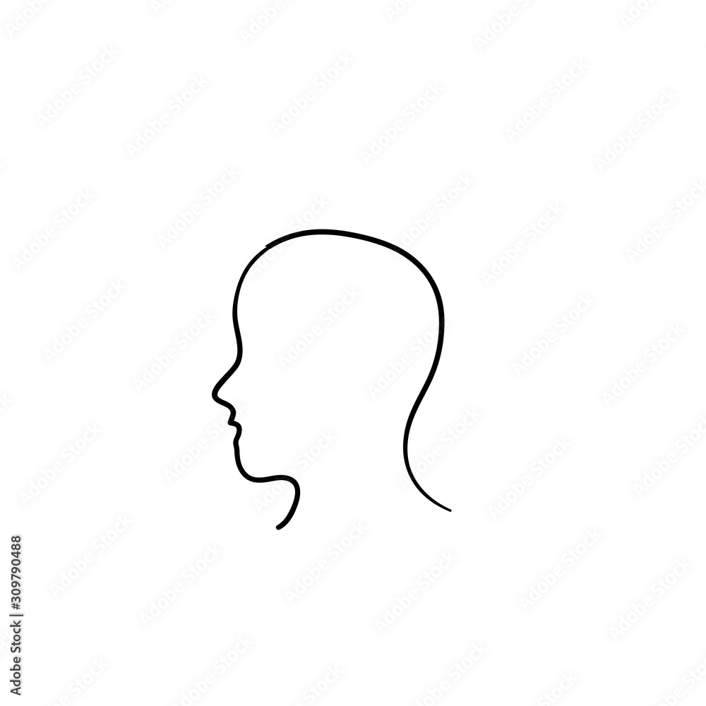 human head face line silhouette with hand drawn doodle style isolated human head face line silhouette with hand drawn doodle style isolated
