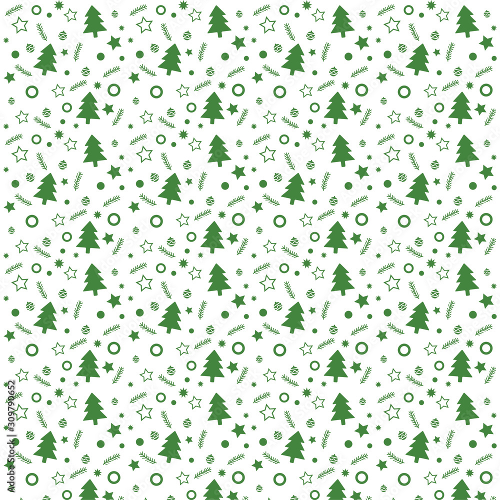 Abstract pattern of christmas ornaments - tree, toys, branch. Background vector for Xmas and New Year greeting card, celebration invitation, packaging design, illustration or banner Abstract pattern of christmas ornaments - tree, toys, branch. Background vector for Xmas and New Year greeting card, celebration invitation, packaging design, illustration or banner