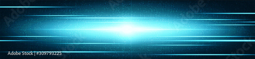 Panorama Speed Light on Circuit Microchip Technology Background,Hi-tech Digital and Internet Concept design,Free Space For text in put,Vector illustration.