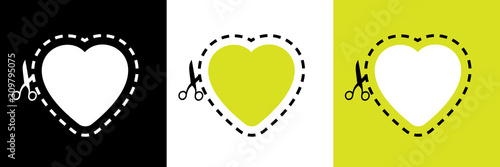 Coeur à découper avec ciseaux