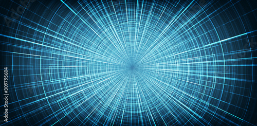 Hyperspace speed motion on future Technology background,warp and expanding movement concept,vector Illustration.