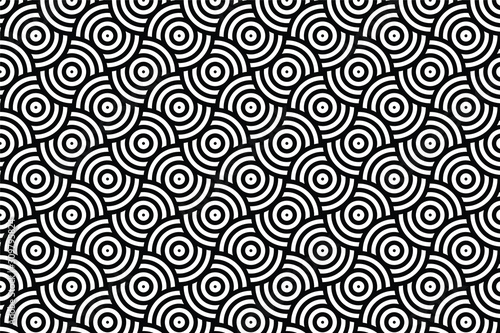 Concentric circle pattern background. Vector.