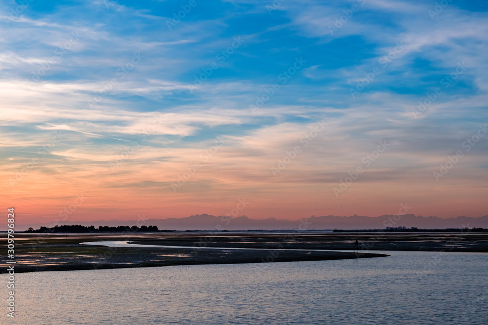 Spring sunset in the lagoon of Grado Spring sunset in the lagoon of Grado