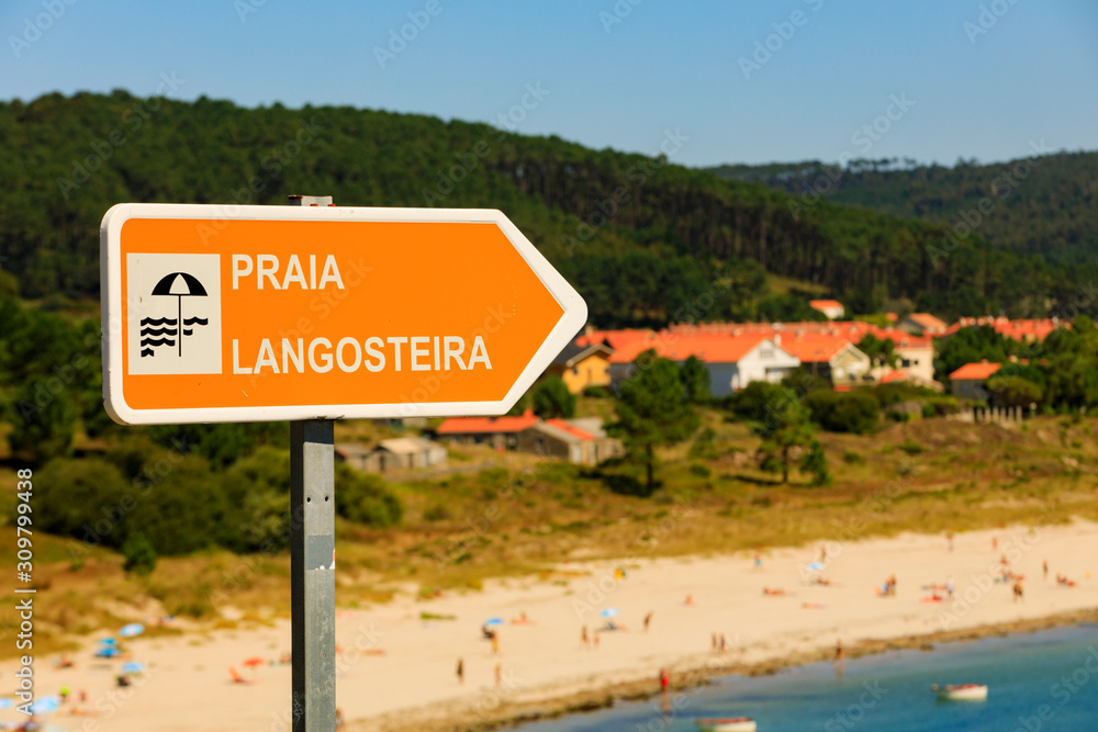 coastal scene at Langosteira Beach; Finisterre, Spain