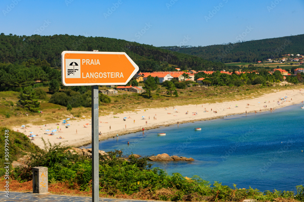 coastal scene at Langosteira Beach; Finisterre, Spain