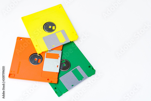 Old floppy disk isolated on white background with clipping path photo