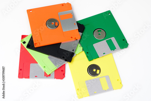 Old floppy disk isolated on white background with clipping path