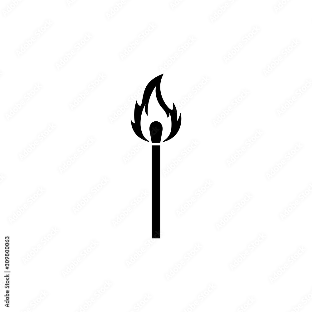 © Lidiia Koval - Burning match icon. Burning matchstick. Vector. © Lidiia Koval - Burning match icon. Burning matchstick. Vector.