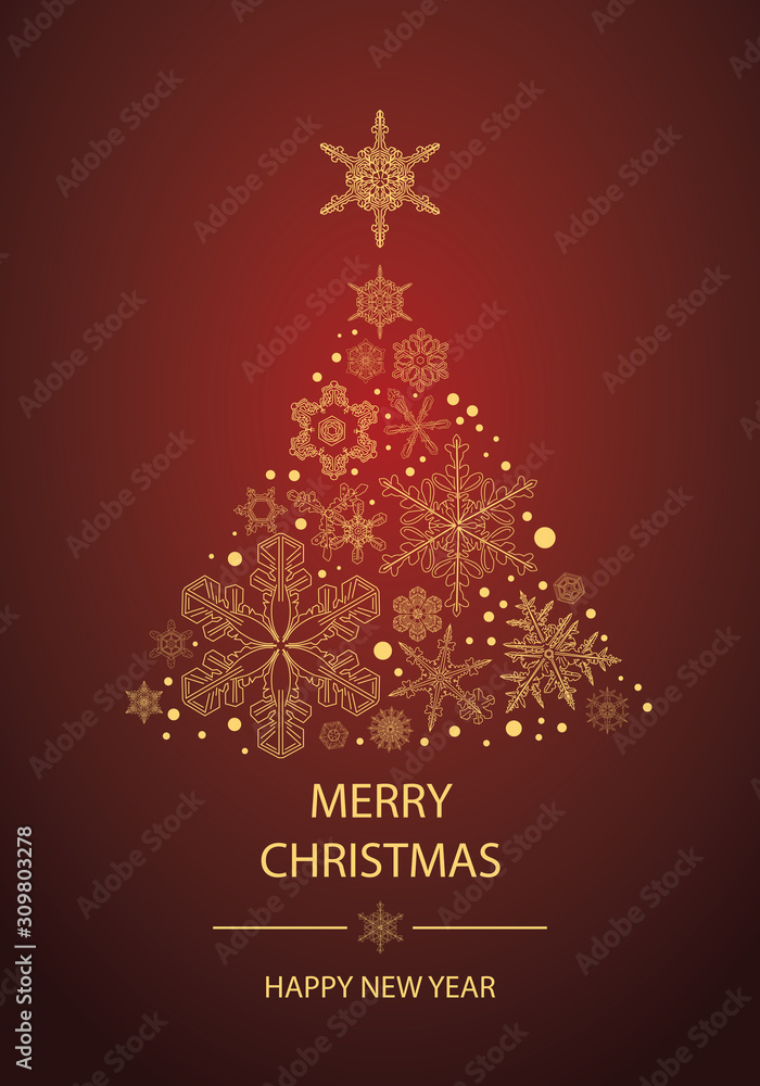 New Year holidays greeting card. Christmas holiday invitation. Ornament with snowflakes. New Year holidays greeting card. Christmas holiday invitation. Ornament with snowflakes.