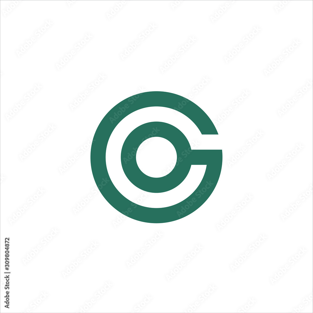 Initial letter CG abstract logo with a circle shape graphic design vector illustration. Symbol, icon, creative Initial letter CG abstract logo with a circle shape graphic design vector illustration. Symbol, icon, creative