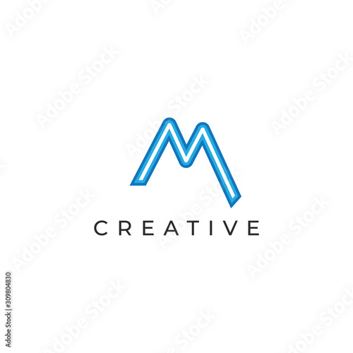 M letter creative logo design template full vector