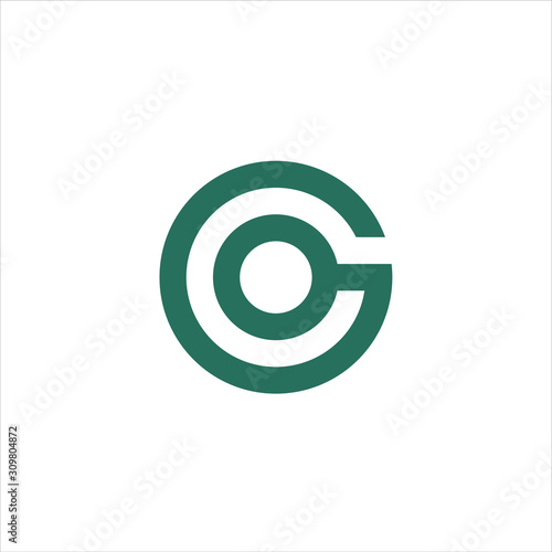 Initial letter CG abstract logo with a circle shape graphic design vector illustration. Symbol, icon, creative 