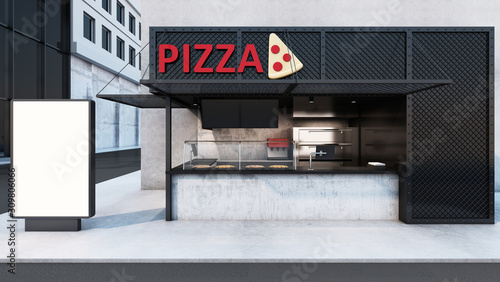 Foto Front view Pizza shop & Restaurant design