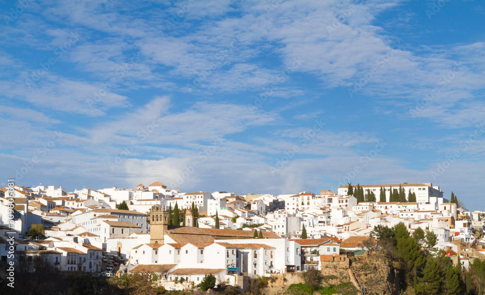 View of Ronda, Andalusia, Spain. White Town landscape